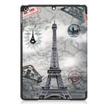 Smart Case iPad 10.2" (2019) Simili Cuir Tour Eiffel Vintage
