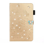 Housse iPad 10.2" (2019) Effet Cuir Papillons Diamants