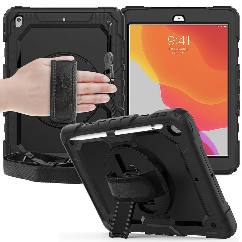 Coque iPad 10.2" (2019) Ultra Résistante avec Sangle et Bandoulière