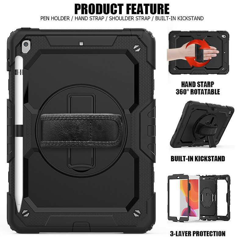 Coque iPad 10.2" (2019) Ultra Résistante avec Sangle et Bandoulière Coque iPad 10.2" (2019) Ultra Résistante avec Sangle et Bandoulière