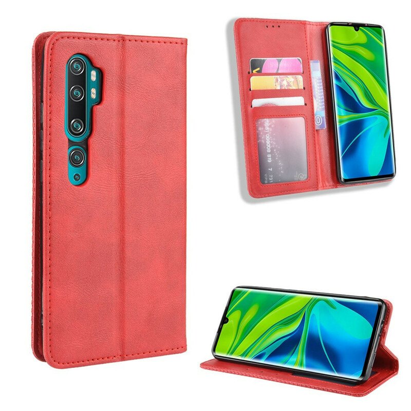 Flip Cover Xiaomi Mi Note 10 Effet Cuir Vintage Stylisé Flip Cover Xiaomi Mi Note 10 Effet Cuir Vintage Stylisé