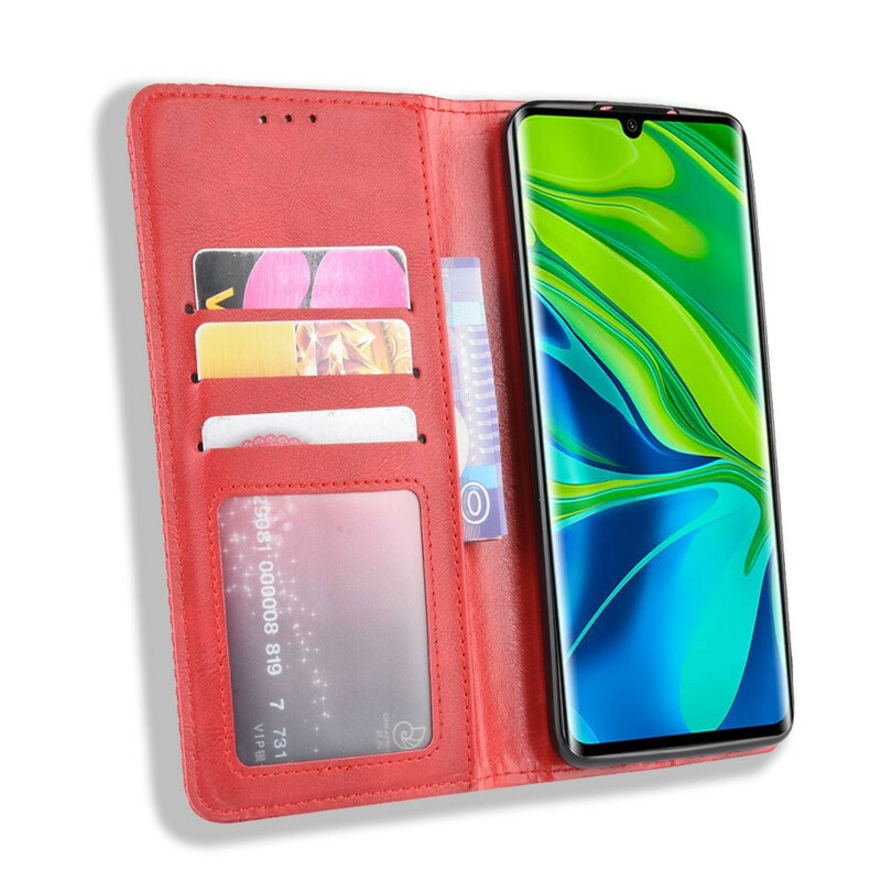 Flip Cover Xiaomi Mi Note 10 Effet Cuir Vintage Stylisé Flip Cover Xiaomi Mi Note 10 Effet Cuir Vintage Stylisé