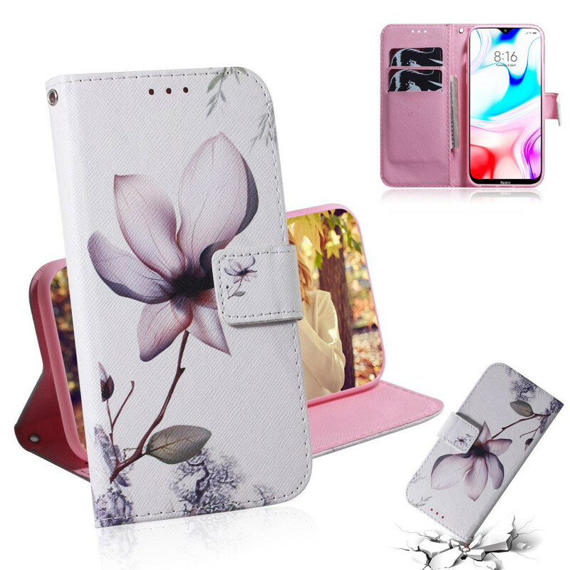 Housse Xiaomi Redmi 8 Fleur Vieux Rose