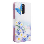 Housse Xiaomi Redmi 8 Papillons et Fleurs Peints