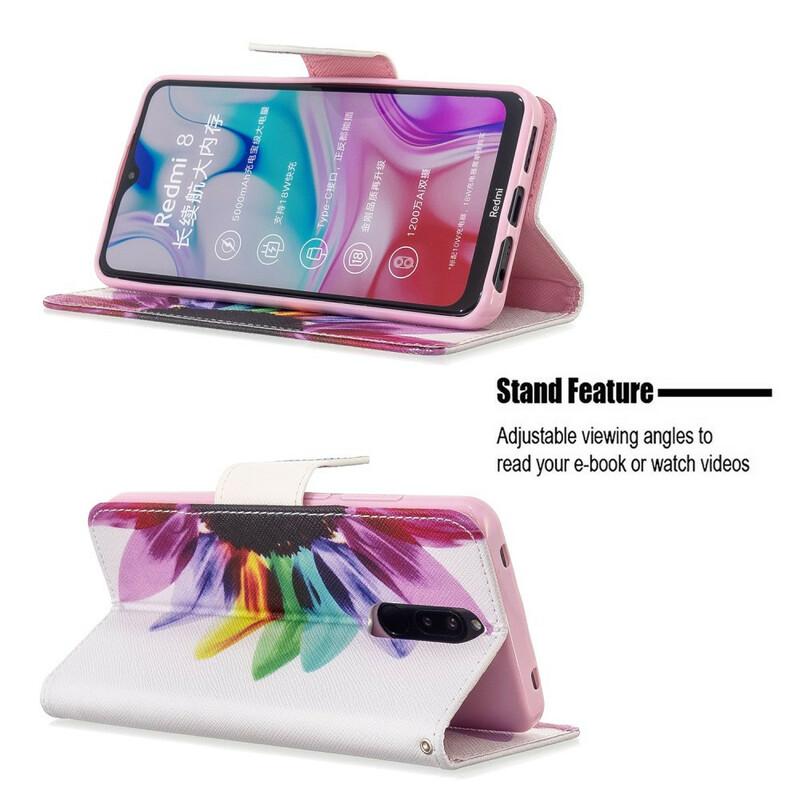 Housse Xiaomi Redmi 8 Fleur Aquarelle Housse Xiaomi Redmi 8 Fleur Aquarelle