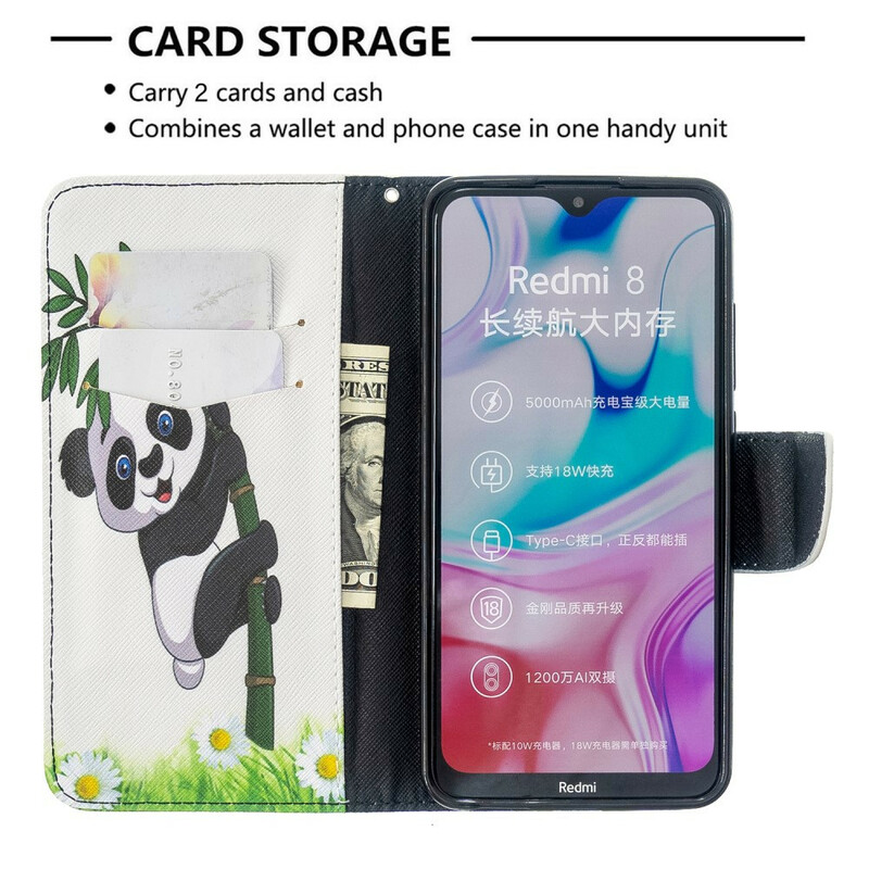 Housse Xiaomi Redmi 8 Panda sur le Bambou Housse Xiaomi Redmi 8 Panda sur le Bambou