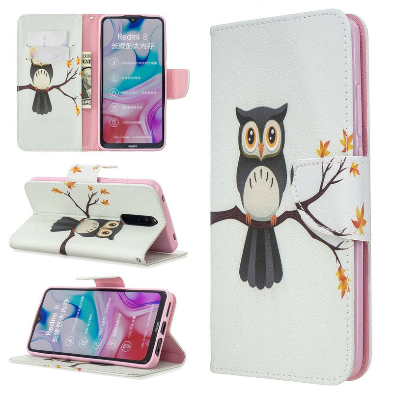 Housse Xaomi Redmi 8 Hibou Perché sur la Branche Housse Xaomi Redmi 8 Hibou Perché sur la Branche