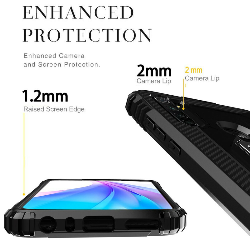 Coque Xiaomi Redmi Note 8T Ring et Fibre Carbone Coque Xiaomi Redmi Note 8T Ring et Fibre Carbone