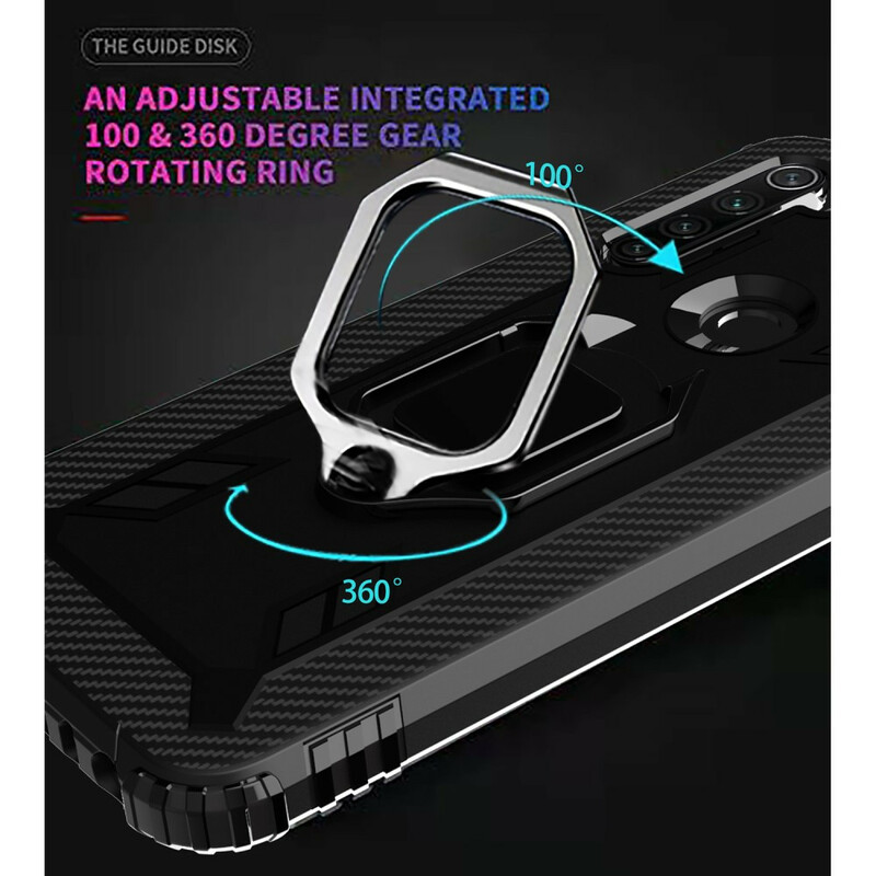 Coque Xiaomi Redmi Note 8T Ring et Fibre Carbone