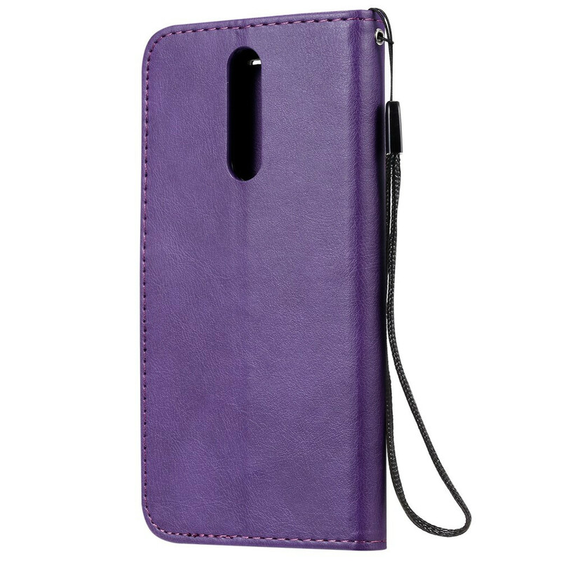 Housse Xiaomi Redmi 8 Effet Cuir Pure Color à Lanière