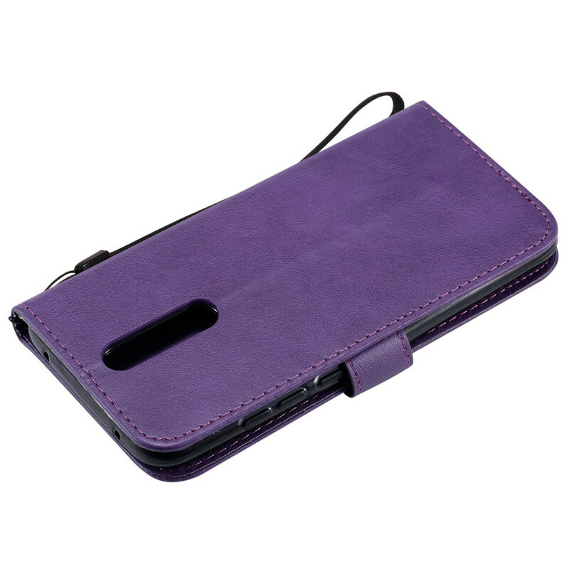 Housse Xiaomi Redmi 8 Effet Cuir Pure Color à Lanière
