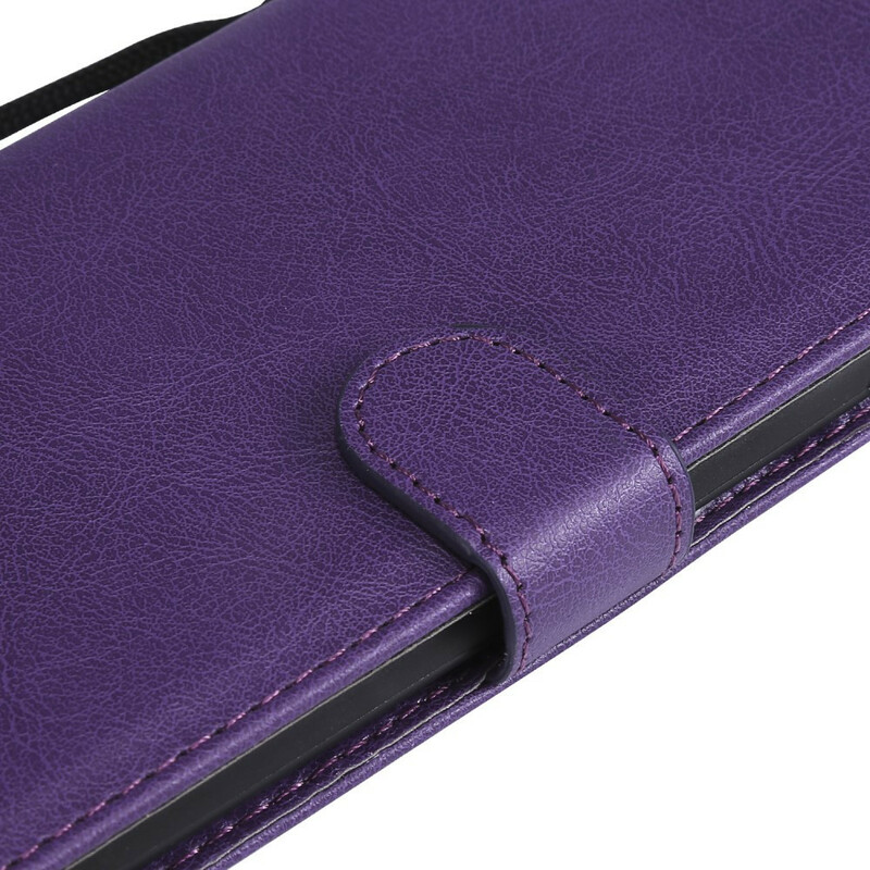 Housse Xiaomi Redmi 8 Effet Cuir Pure Color à Lanière