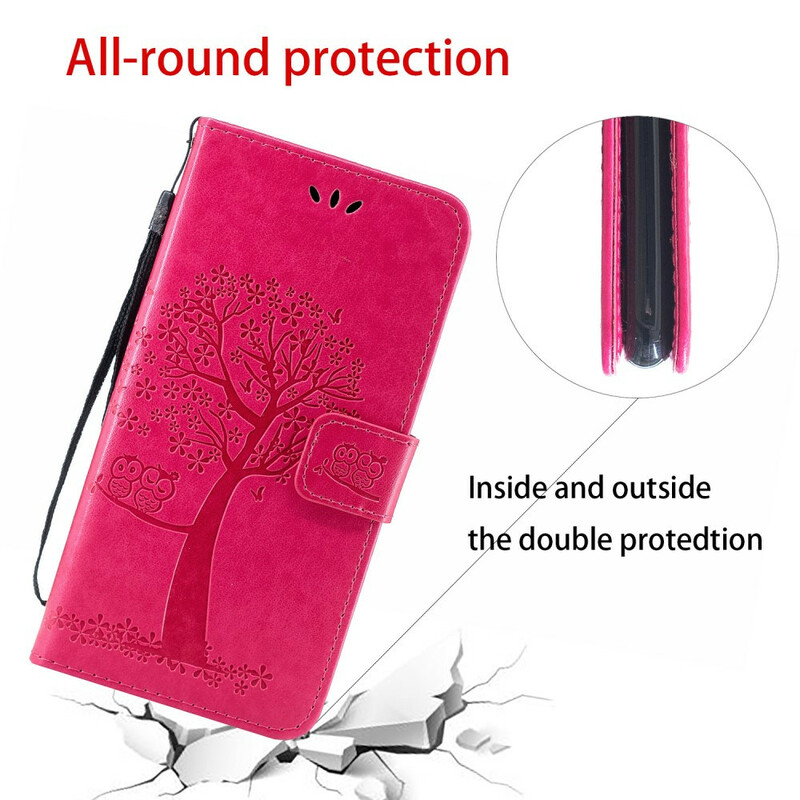 Housse Sony Xperia 5 Arbre et Hiboux à Lanière Housse Sony Xperia 5 Arbre et Hiboux à Lanière