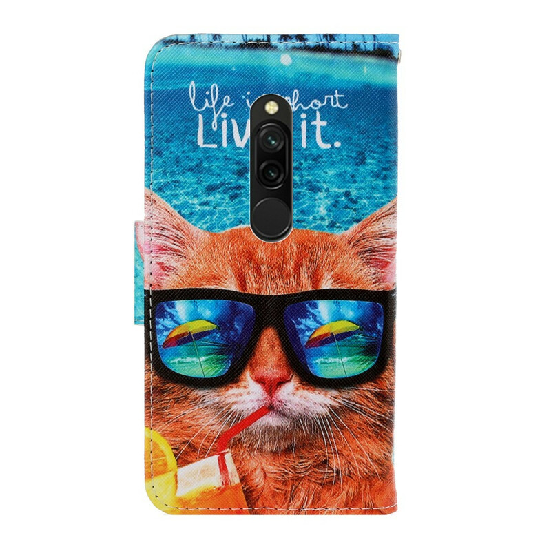 Housse Xiaomi Redmi 8 Cat Live It à Lanière