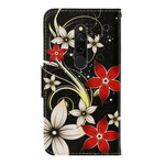 Housse Xiaomi Redmi 8 Fleurs Colorées à Lanière