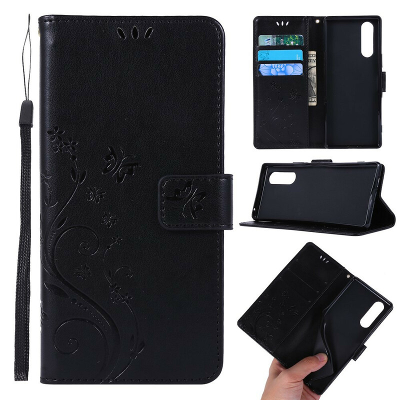 Housse Sony Xperia 5 Papillons et Fleurs Housse Sony Xperia 5 Papillons et Fleurs