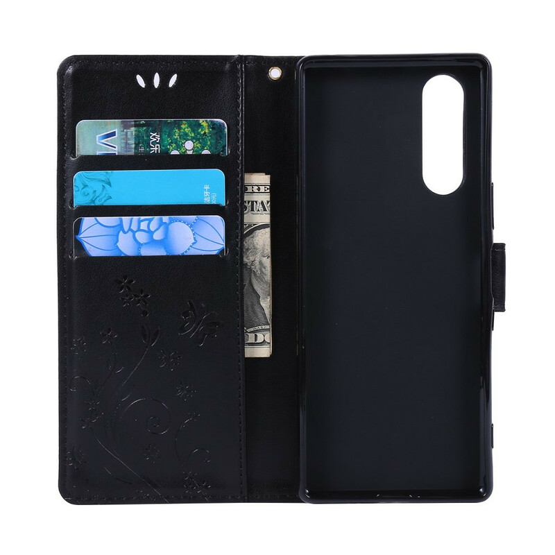 Housse Sony Xperia 5 Papillons et Fleurs Housse Sony Xperia 5 Papillons et Fleurs