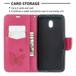 Housse Xiaomi Redmi 8A Papillons Imprimés à Lanière