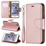 Housse iPhone 6/6S Effet Cuir Litchi Coloré à Lanière