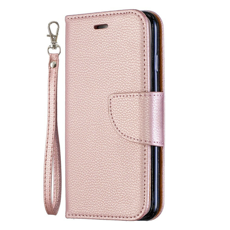 Housse iPhone 6/6S Effet Cuir Litchi Coloré à Lanière