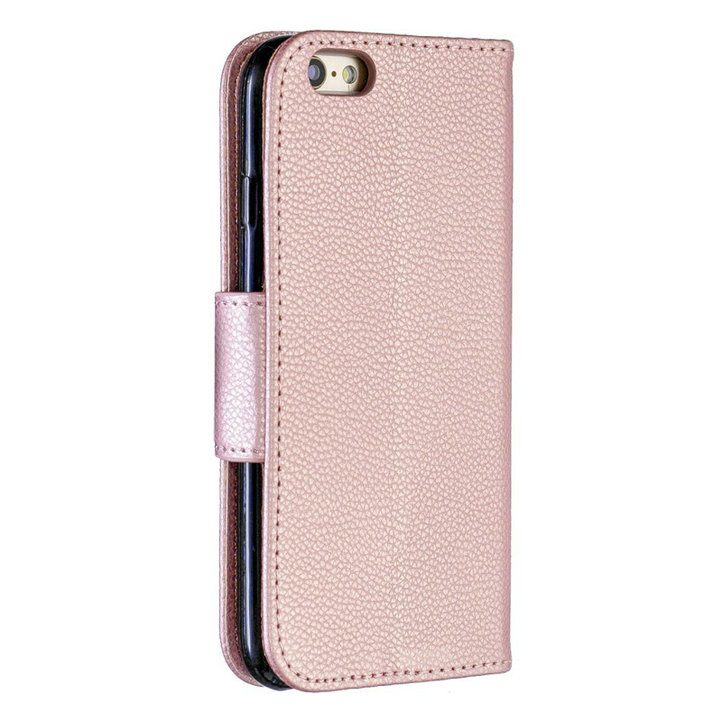 Housse iPhone 6/6S Effet Cuir Litchi Coloré à Lanière