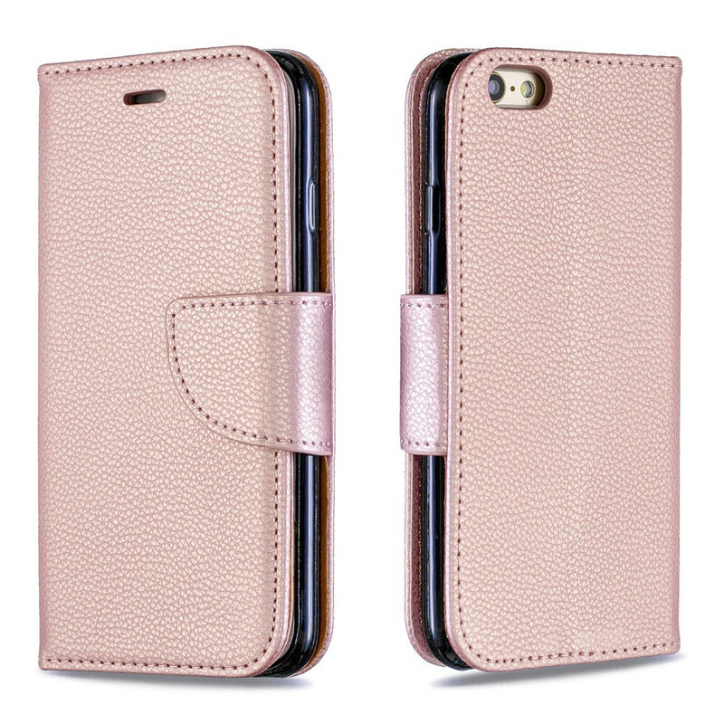 Housse iPhone 6/6S Effet Cuir Litchi Coloré à Lanière