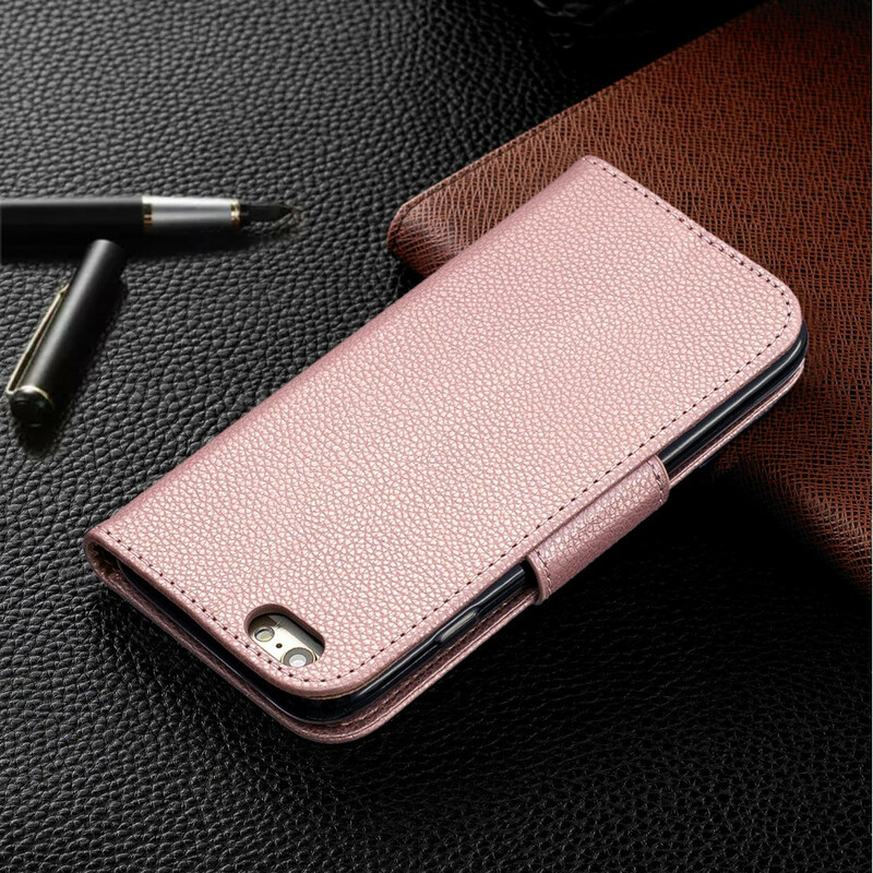 Housse iPhone 6/6S Effet Cuir Litchi Coloré à Lanière