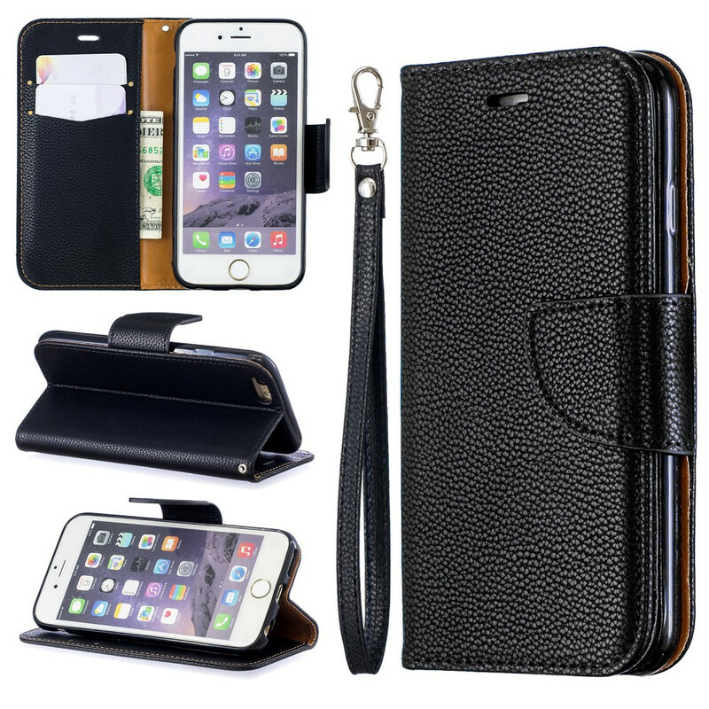 Housse iPhone 6/6S Effet Cuir Litchi Coloré à Lanière Housse iPhone 6/6S Effet Cuir Litchi Coloré à Lanière
