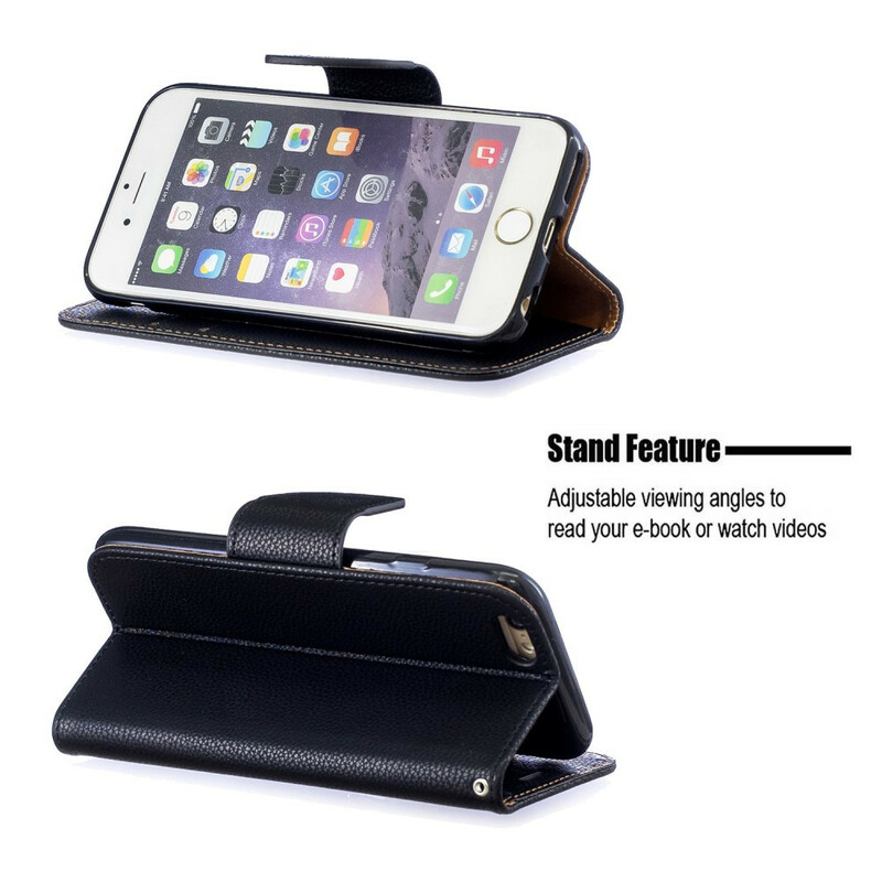 Housse iPhone 6/6S Effet Cuir Litchi Coloré à Lanière Housse iPhone 6/6S Effet Cuir Litchi Coloré à Lanière