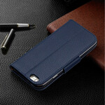 Housse iPhone 6/6S Effet Cuir Litchi Coloré à Lanière