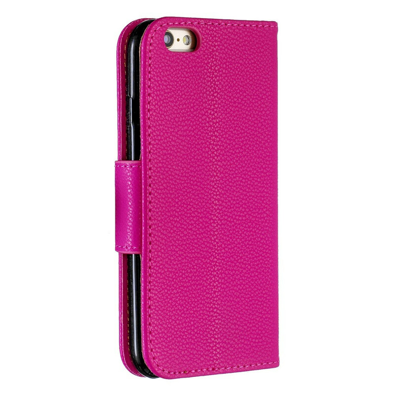 Housse iPhone 6/6S Effet Cuir Litchi Coloré à Lanière