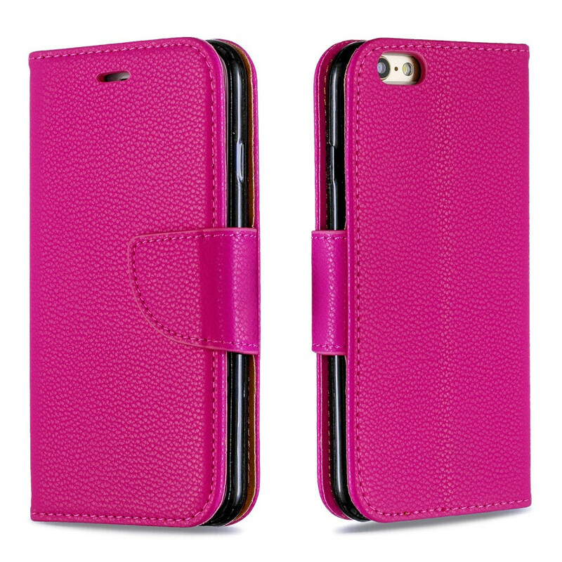Housse iPhone 6/6S Effet Cuir Litchi Coloré à Lanière