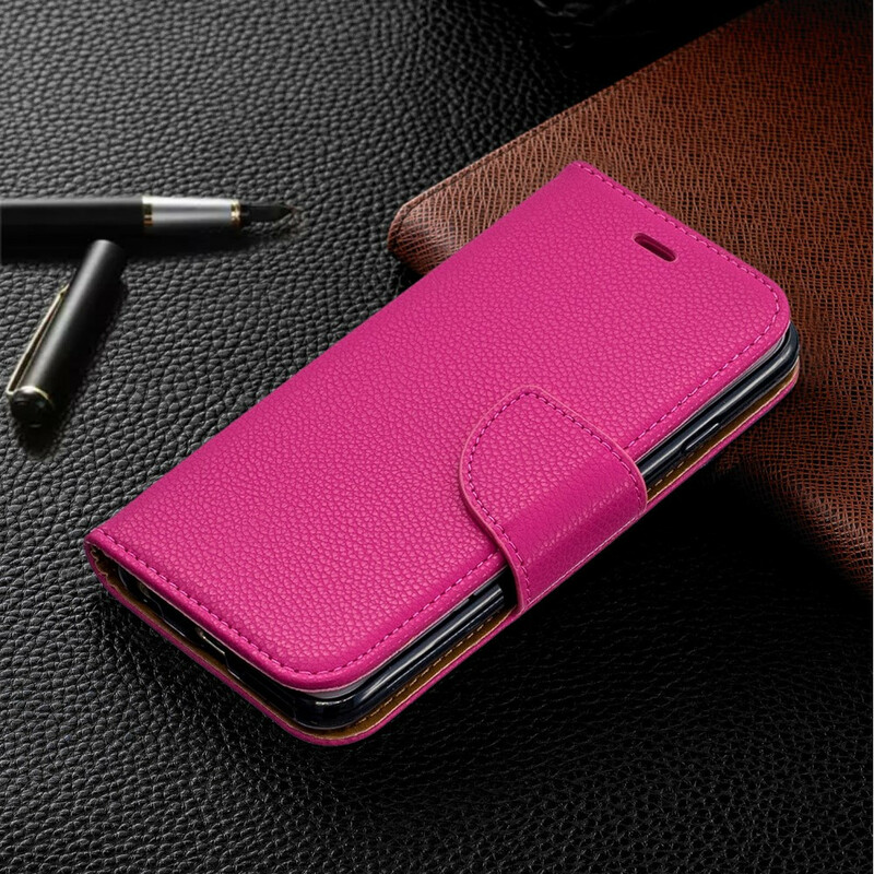 Housse iPhone 6/6S Effet Cuir Litchi Coloré à Lanière