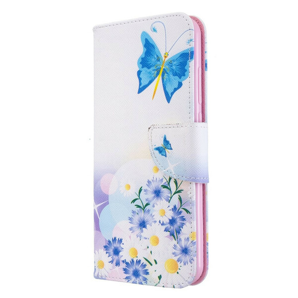 Housse Xiaomi Redmi Note 8T Papillons et Fleurs Peints