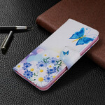Housse Xiaomi Redmi Note 8T Papillons et Fleurs Peints Housse Xiaomi Redmi Note 8T Papillons et Fleurs Peints