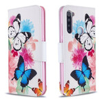 Housse Xiaomi Redmi Note 8T Papillons et Fleurs Peints