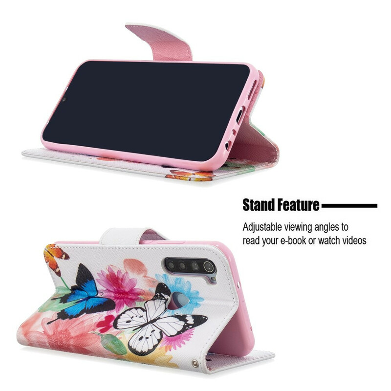 Housse Xiaomi Redmi Note 8T Papillons et Fleurs Peints
