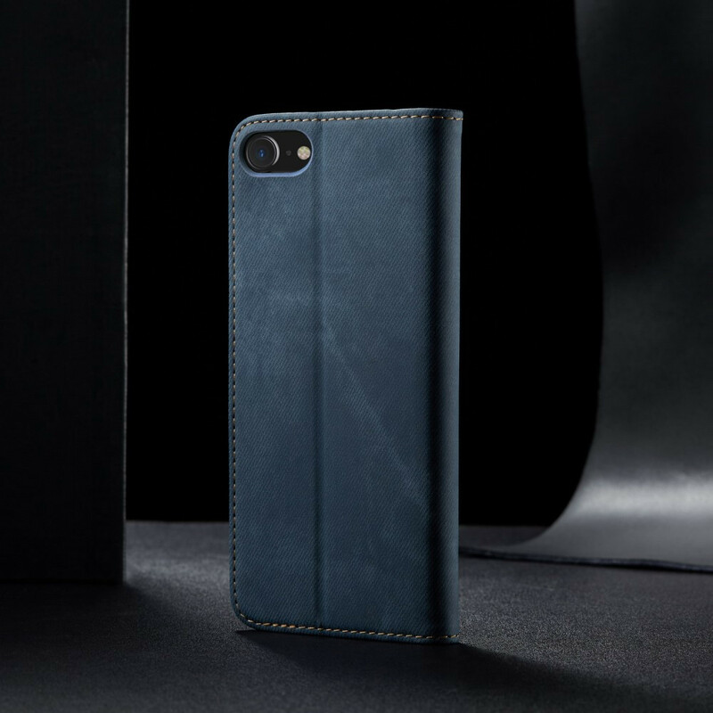 Flip Cover iPhone 6/6S Simili Cuir Texture Jeans