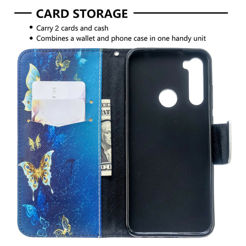 Housse Xiaomi Redmi Note 8T Papillons Dorés Housse Xiaomi Redmi Note 8T Papillons Dorés