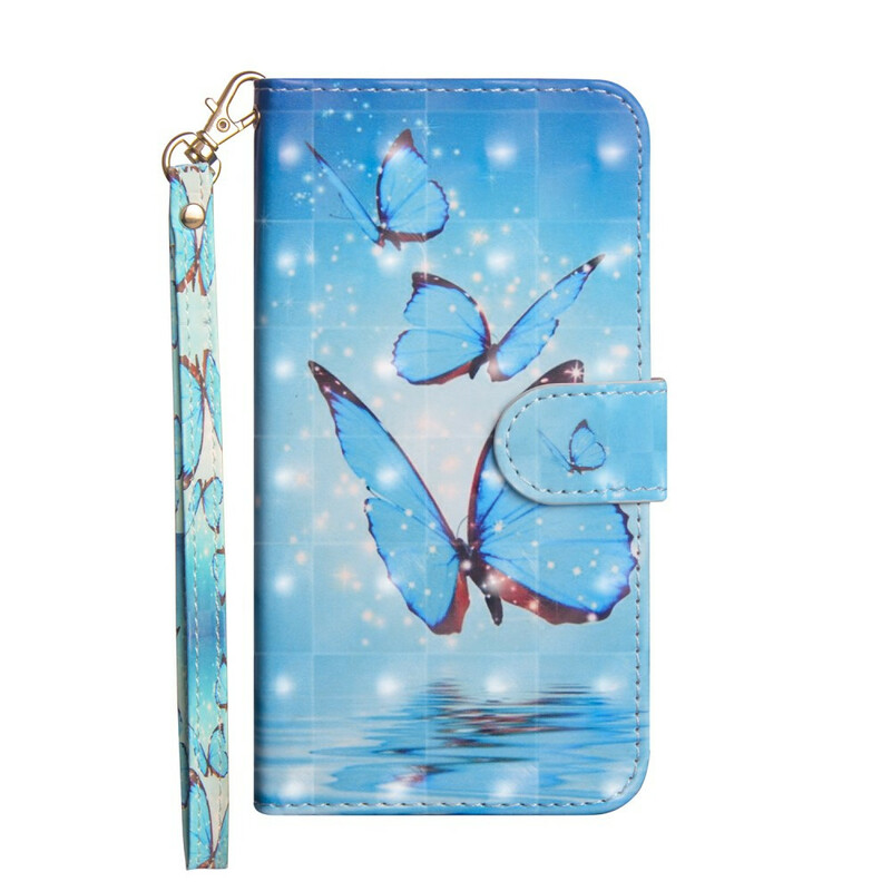 Housse Samsung Galaxy A51 Papillons Bleus Volants Housse Samsung Galaxy A51 Papillons Bleus Volants