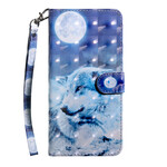 Housse Samsung Galaxy A51 Loup au Claire de Lune