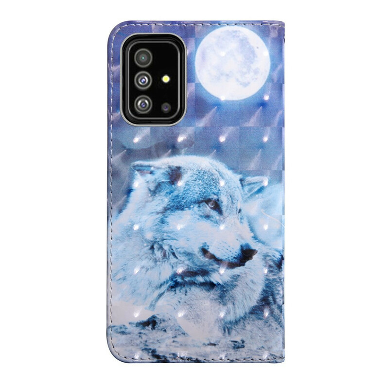 Housse Samsung Galaxy A51 Loup au Claire de Lune