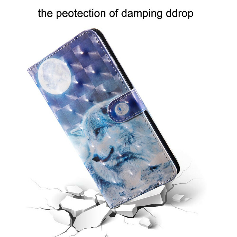 Housse Samsung Galaxy A51 Loup au Claire de Lune