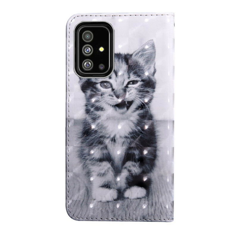 Housse Samsung Galaxy A51 Chat Noir et Blanc