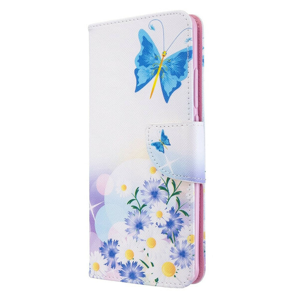 Housse Xiaomi Mi Note 10 / Note 10 Pro Papillons et Fleurs Peints