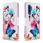 Housse Xiaomi Mi Note 10 Papillons et Fleurs Peints Housse Xiaomi Mi Note 10 Papillons et Fleurs Peints