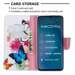 Housse Xiaomi Mi Note 10 Papillons et Fleurs Peints Housse Xiaomi Mi Note 10 Papillons et Fleurs Peints