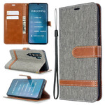 Housse Xiaomi Mi Note 10 Tissu et Effet Cuir à Lanière Housse Xiaomi Mi Note 10 Tissu et Effet Cuir à Lanière
