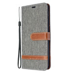 Housse Xiaomi Mi Note 10 Tissu et Effet Cuir à Lanière Housse Xiaomi Mi Note 10 Tissu et Effet Cuir à Lanière