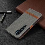 Housse Xiaomi Mi Note 10 Tissu et Effet Cuir à Lanière Housse Xiaomi Mi Note 10 Tissu et Effet Cuir à Lanière